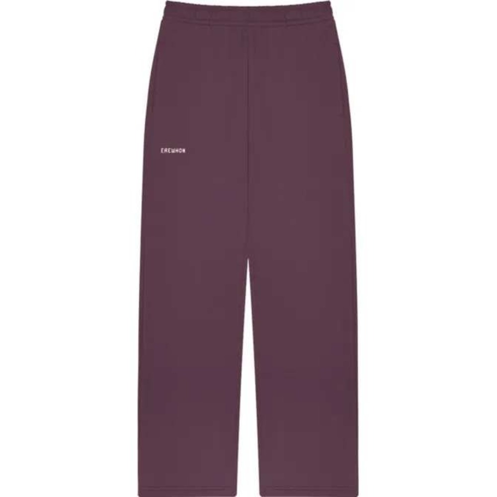 Erewhon Women's Organic Cotton Fleece Sweatpants Plum Purple Logo- M